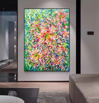 Vinilo decorativo Flores baho florales abstractas Pinturas al óleo